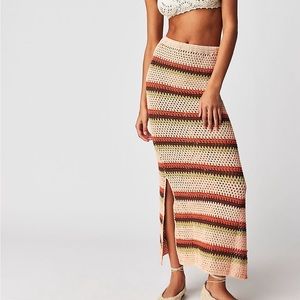 Free People Flook Crochet Stripe Skirt - NEVER WORN - NWOT